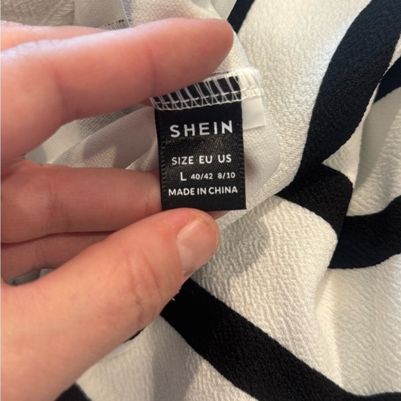 SHEIN Black and White Striped Midi Skirt - Picture 3 of 3
